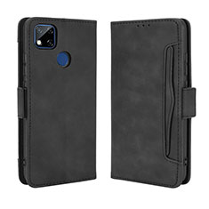 Leather Case Stands Flip Cover Holder BY3 for Xiaomi Redmi 9 Activ Black