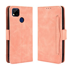 Leather Case Stands Flip Cover Holder BY3 for Xiaomi Redmi 9 Activ Pink