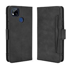 Leather Case Stands Flip Cover Holder BY3 for Xiaomi Redmi 9C Black