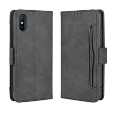 Leather Case Stands Flip Cover Holder BY3 for Xiaomi Redmi 9i Black