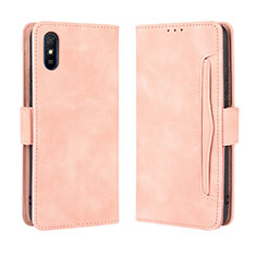 Leather Case Stands Flip Cover Holder BY3 for Xiaomi Redmi 9i Pink