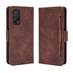 Leather Case Stands Flip Cover Holder BY3 for Xiaomi Redmi K30S 5G Brown