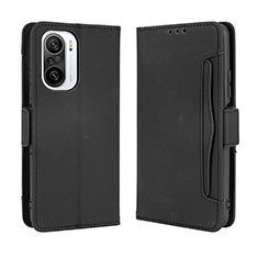 Leather Case Stands Flip Cover Holder BY3 for Xiaomi Redmi K40 5G Black