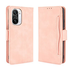 Leather Case Stands Flip Cover Holder BY3 for Xiaomi Redmi K40 5G Pink