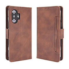 Leather Case Stands Flip Cover Holder BY3 for Xiaomi Redmi K40 Gaming 5G Brown