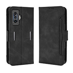 Leather Case Stands Flip Cover Holder BY3 for Xiaomi Redmi K50 Gaming AMG F1 5G Black