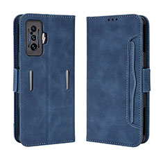 Leather Case Stands Flip Cover Holder BY3 for Xiaomi Redmi K50 Gaming AMG F1 5G Blue