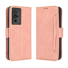 Leather Case Stands Flip Cover Holder BY3 for Xiaomi Redmi K60 Pro 5G Pink