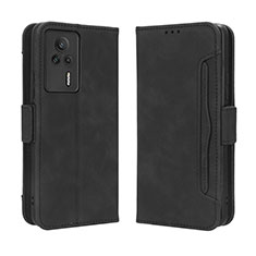 Leather Case Stands Flip Cover Holder BY3 for Xiaomi Redmi K60E 5G Black