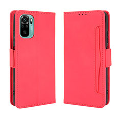 Leather Case Stands Flip Cover Holder BY3 for Xiaomi Redmi Note 10 4G Red