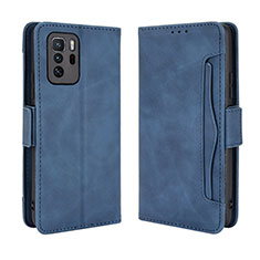 Leather Case Stands Flip Cover Holder BY3 for Xiaomi Redmi Note 10 Pro 5G Blue