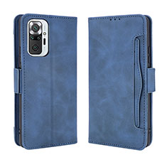 Leather Case Stands Flip Cover Holder BY3 for Xiaomi Redmi Note 10 Pro Max Blue