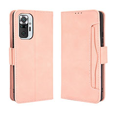 Leather Case Stands Flip Cover Holder BY3 for Xiaomi Redmi Note 10 Pro Max Pink