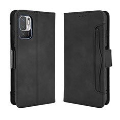 Leather Case Stands Flip Cover Holder BY3 for Xiaomi Redmi Note 11 SE 5G Black