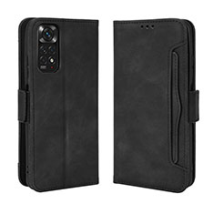 Leather Case Stands Flip Cover Holder BY3 for Xiaomi Redmi Note 11S 4G Black