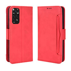 Leather Case Stands Flip Cover Holder BY3 for Xiaomi Redmi Note 11S 4G Red