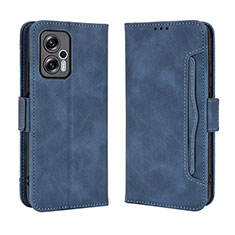 Leather Case Stands Flip Cover Holder BY3 for Xiaomi Redmi Note 11T Pro 5G Blue