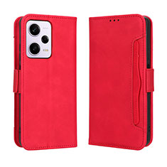 Leather Case Stands Flip Cover Holder BY3 for Xiaomi Redmi Note 12 Pro+ Plus 5G Red