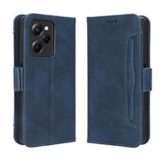 Leather Case Stands Flip Cover Holder BY3 for Xiaomi Redmi Note 12 Pro Speed 5G Blue