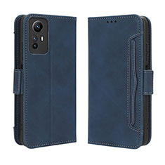 Leather Case Stands Flip Cover Holder BY3 for Xiaomi Redmi Note 12S Blue