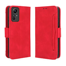 Leather Case Stands Flip Cover Holder BY3 for Xiaomi Redmi Note 12S Red