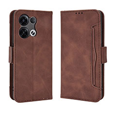 Leather Case Stands Flip Cover Holder BY3 for Xiaomi Redmi Note 13 Pro 5G Brown