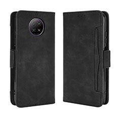 Leather Case Stands Flip Cover Holder BY3 for Xiaomi Redmi Note 9 5G Black