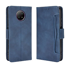 Leather Case Stands Flip Cover Holder BY3 for Xiaomi Redmi Note 9 5G Blue