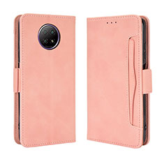 Leather Case Stands Flip Cover Holder BY3 for Xiaomi Redmi Note 9 5G Pink