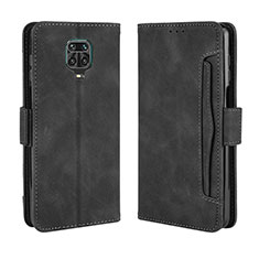 Leather Case Stands Flip Cover Holder BY3 for Xiaomi Redmi Note 9S Black