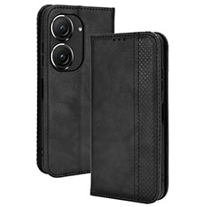 Leather Case Stands Flip Cover Holder BY4 for Asus ZenFone 10 Black