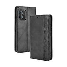 Leather Case Stands Flip Cover Holder BY4 for Asus ZenFone 8 Mini Black