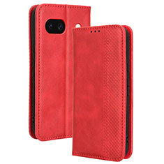 Leather Case Stands Flip Cover Holder BY4 for Google Pixel 8a 5G Red