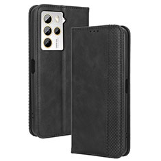 Leather Case Stands Flip Cover Holder BY4 for HTC U23 5G Black