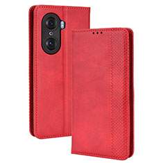 Leather Case Stands Flip Cover Holder BY4 for Huawei Honor 60 5G Red