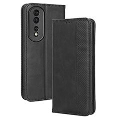 Leather Case Stands Flip Cover Holder BY4 for Huawei Honor 80 Pro Flat 5G Black