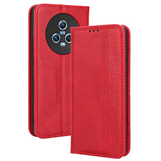 Leather Case Stands Flip Cover Holder BY4 for Huawei Honor Magic5 5G Red