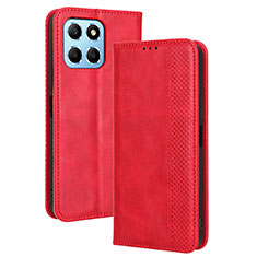 Leather Case Stands Flip Cover Holder BY4 for Huawei Honor X6 5G Red