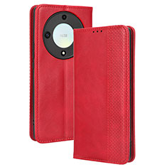 Leather Case Stands Flip Cover Holder BY4 for Huawei Honor X9a 5G Red