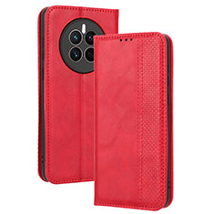 Leather Case Stands Flip Cover Holder BY4 for Huawei Mate 50E Red