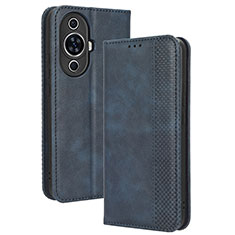 Leather Case Stands Flip Cover Holder BY4 for Huawei Nova 11 Pro Blue