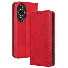 Leather Case Stands Flip Cover Holder BY4 for Huawei Nova 11 Red