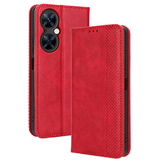 Leather Case Stands Flip Cover Holder BY4 for Huawei Nova 11i Red