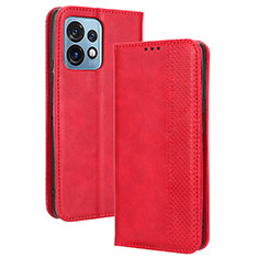 Leather Case Stands Flip Cover Holder BY4 for Motorola Moto Edge 40 Pro 5G Red