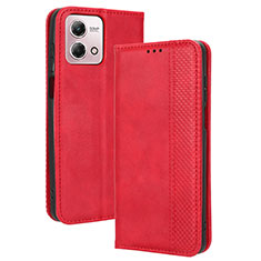 Leather Case Stands Flip Cover Holder BY4 for Motorola Moto G Stylus (2023) 4G Red