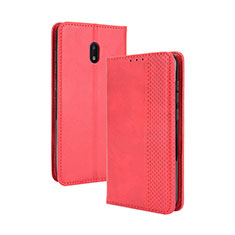 Leather Case Stands Flip Cover Holder BY4 for Nokia C01 Plus Red