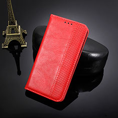 Leather Case Stands Flip Cover Holder BY4 for Nokia C10 Red