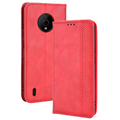 Leather Case Stands Flip Cover Holder BY4 for Nokia C200 Red