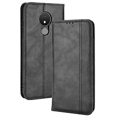 Leather Case Stands Flip Cover Holder BY4 for Nokia C21 Black