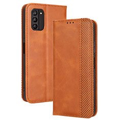 Leather Case Stands Flip Cover Holder BY4 for Nokia G100 Brown